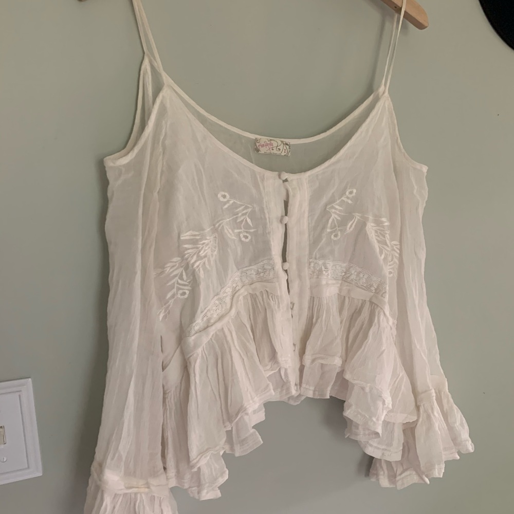 Free People • lace and ruffle top